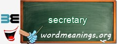 WordMeaning blackboard for secretary